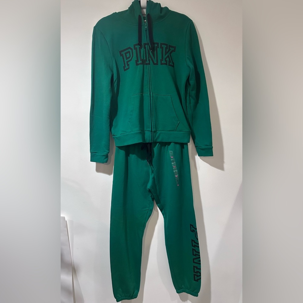 PINK Victoria's Secret Green Zip-Up